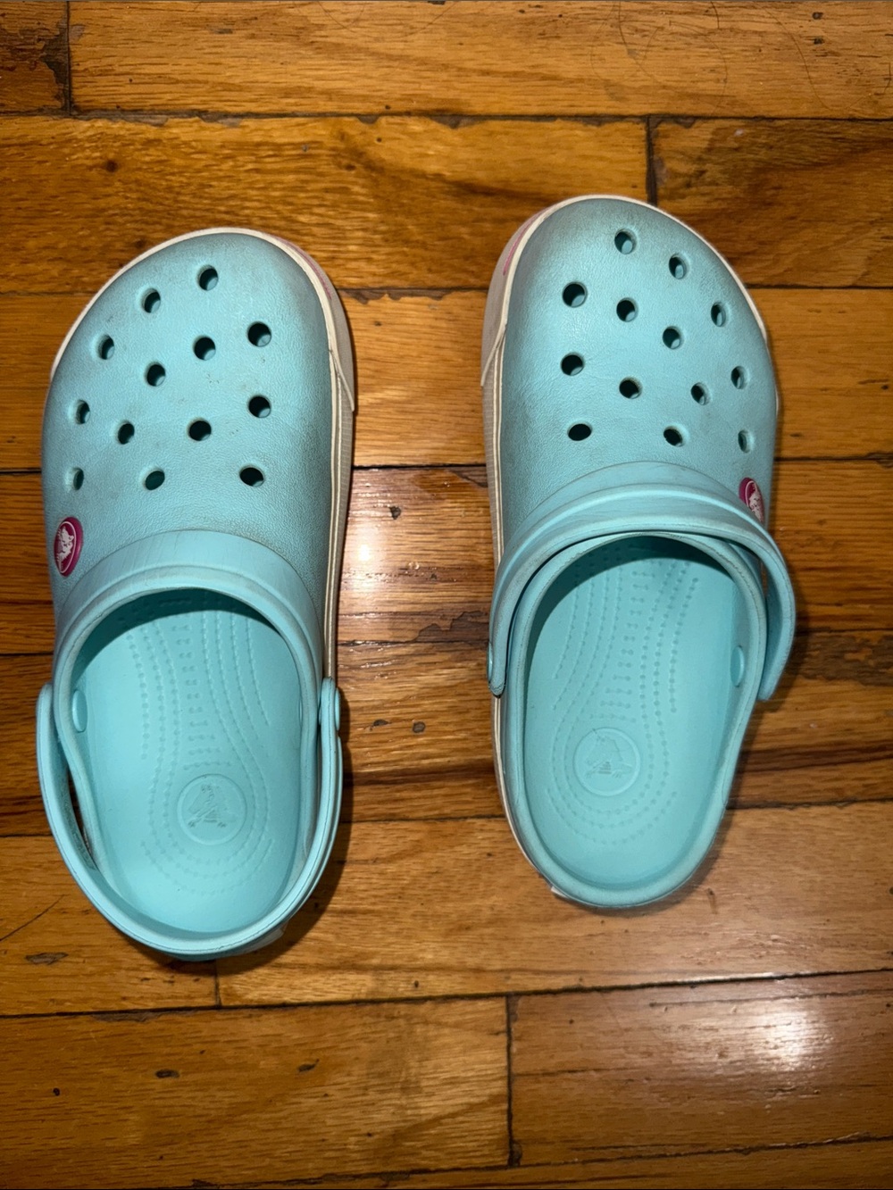 CROCS Kids Aqua Blue Classic Clog with Heel Strap